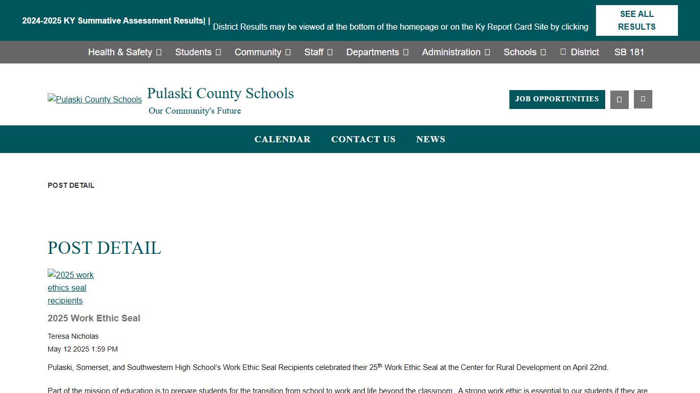 Post Detail - Pulaski County Schools